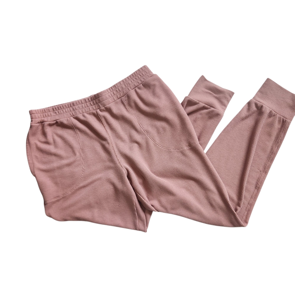 Athleta Light Wt Waffle Knit Joggers-Pockets-Elastic Waist-Stretch-Casual-WFH  S